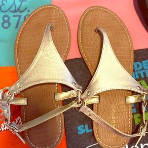 Lane Bryant gold/nude sandals